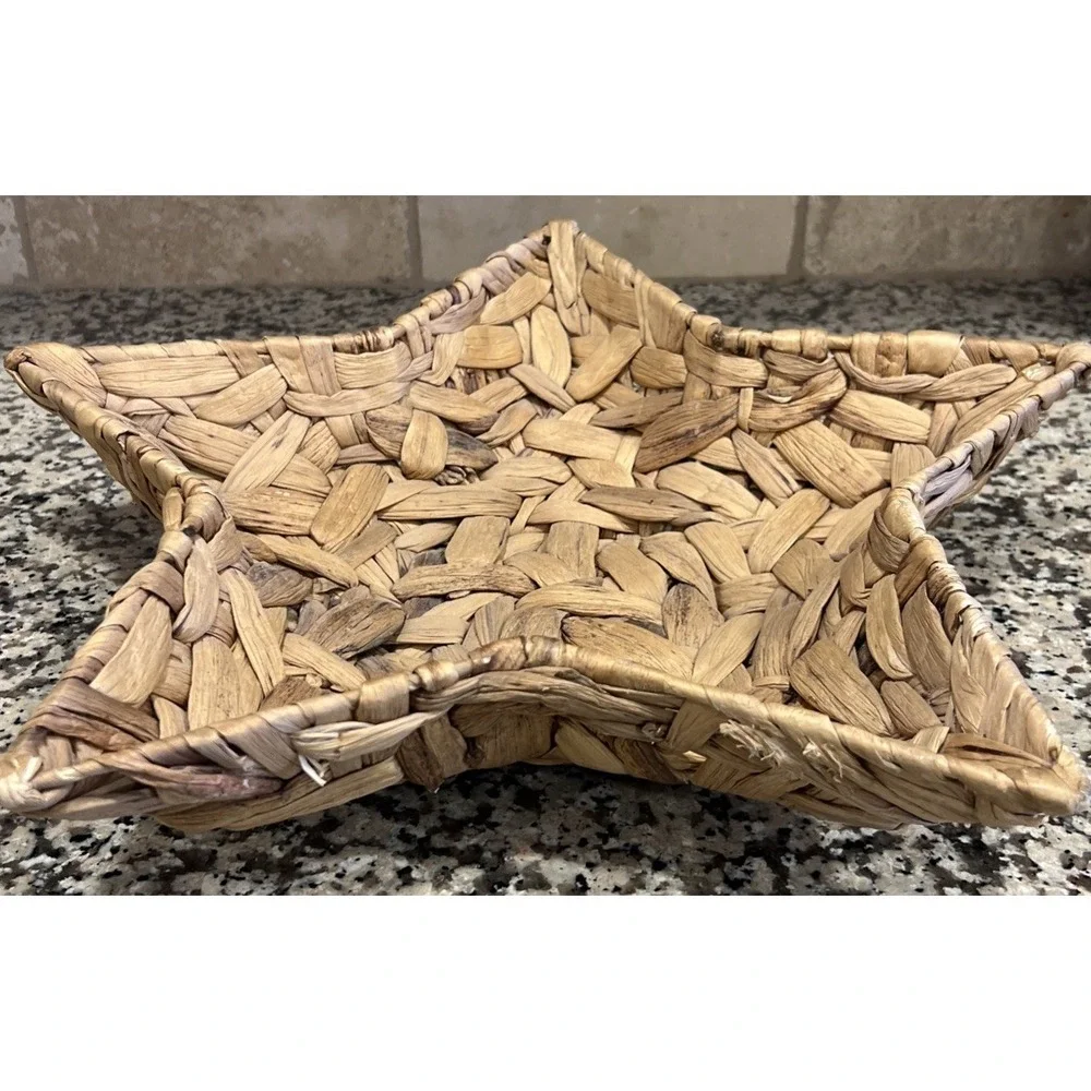 Star Basket Water Hyacinth Material Coastal Beach‎ Sea Decor 16